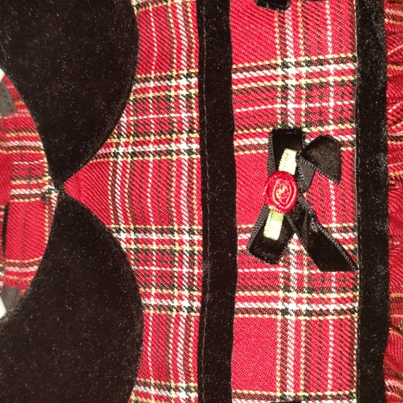 NWT Infant Girls Holiday Plaid Dress Vel etc Trim - Picture 3 of 3